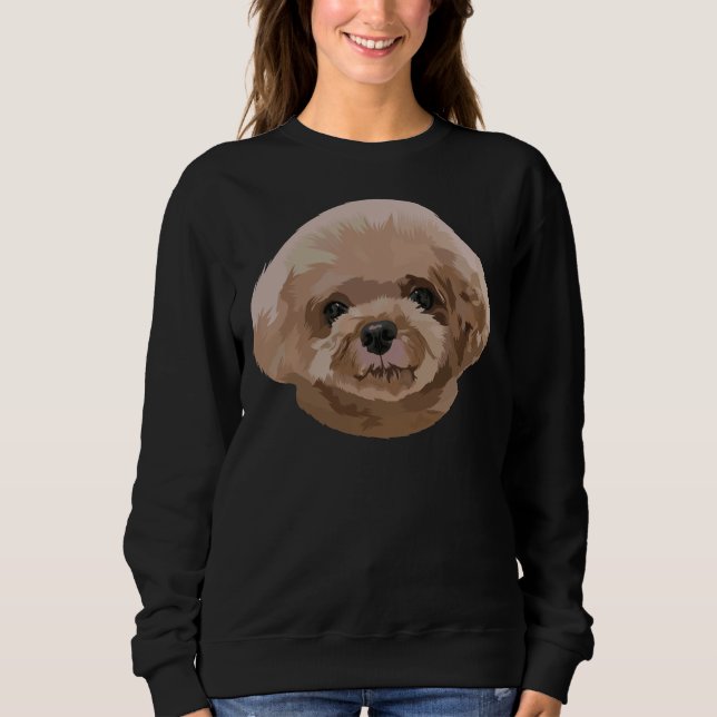 Brown Poodle Pupppy Sweatshirt (Vorderseite)