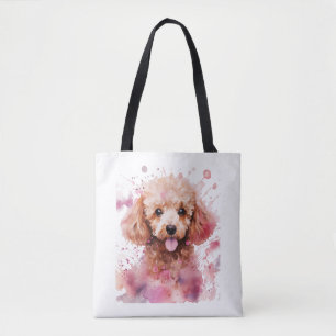 Brown Poodle Puppy, Baby Hund, Farbenstriche, Abwa Tasche