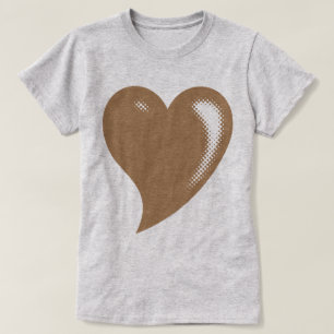 Brown Pop Art Heart T-Shirt