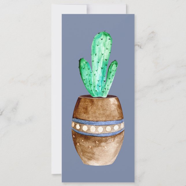 Brown Potted Cactus Pflanze Book Mark (Vorderseite)