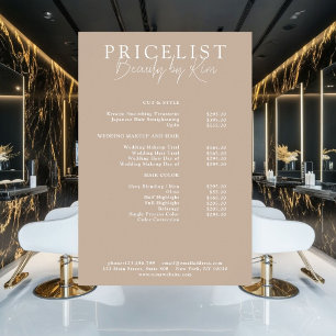 Brown, Preisliste Elegant Salon Poster