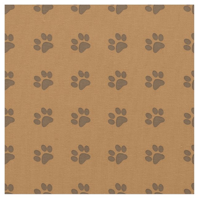 Brown Puppy Paws Fabric Stoff (Nahaufnahme)