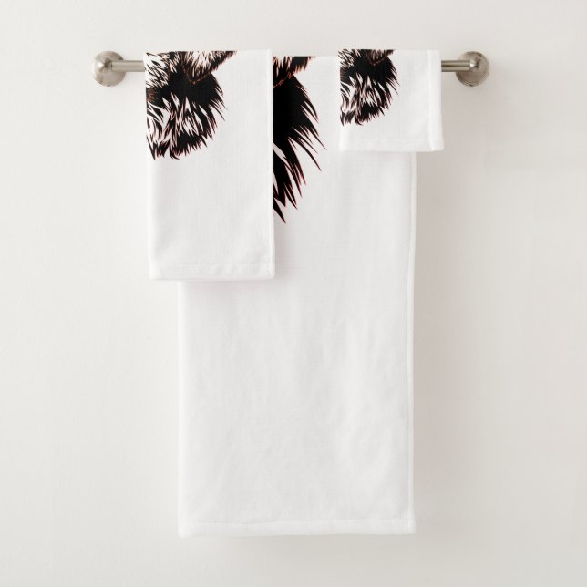 Brown Puppy Sketch Badhandtuch Set (Insitu)