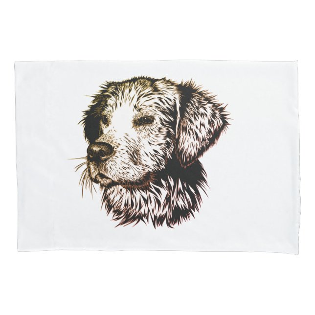 Brown Puppy Sketch Kissenbezug (Vorderseite)