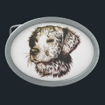 Brown Puppy Sketch Ovale Gürtelschnalle<br><div class="desc">Ein junger Hund hat braune Skizzen - Kopfportrait</div>