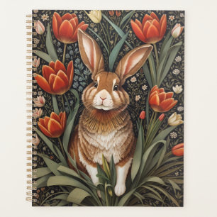 Brown Rabbit Red Tulips William Morris Inspiriert Planer