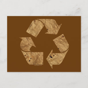 Brown Recycle Sign Postkarte