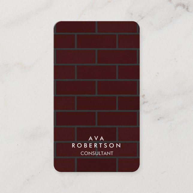 Brown Red Brick Wall Brick Creative Consultant Visitenkarte (Vorderseite)