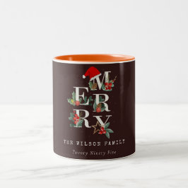 Brown Red Green White Frohe Weihnachtsfoliage Zweifarbige Tasse