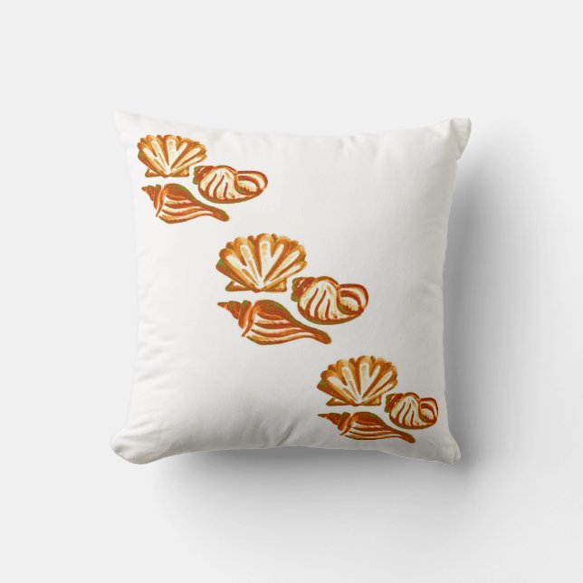 Brown Red Seashells Kissen (Vorderseite)