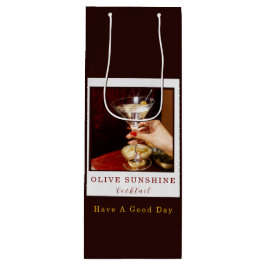 Brown Retro Olive Sunshine Cocktail Gift Bag Geschenktüte Für Weinflaschen