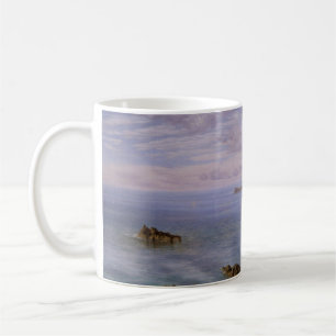 BROWN ROCK FORMATION AUF WASSERKÖRPER WÄHREND DES  KAFFEETASSE