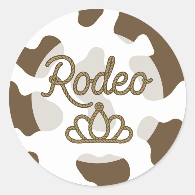 Brown Rodeo Queen Country Western Tiara Crown Runder Aufkleber (Vorderseite)