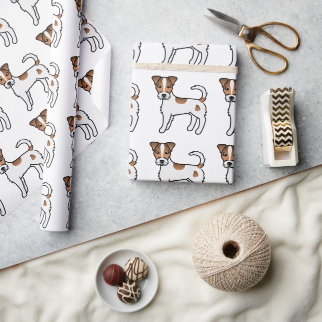 Brown Rough Coat Parson Russell Terrier Pattern Geschenkpapier (Kunsthandwerk)