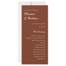 Brown rouille Élégante carte de cérémonie Mariage
