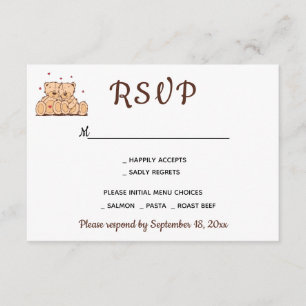 Brown RSVP Nounours Love Wedding Party