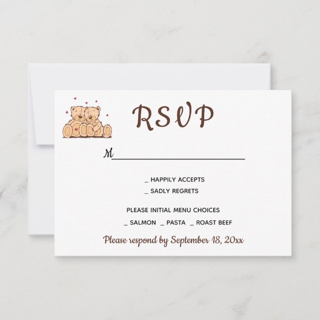 Brown RSVP Nounours Love Wedding Party (Devant)