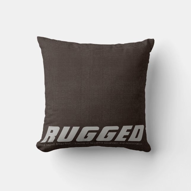 Brown RUGGED hart entschlossen männlich Kissen (Vorderseite)
