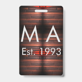 Brown rustic brick stone add name letter year date ausweis