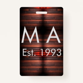 Brown rustic brick stone add name letter year date ausweis