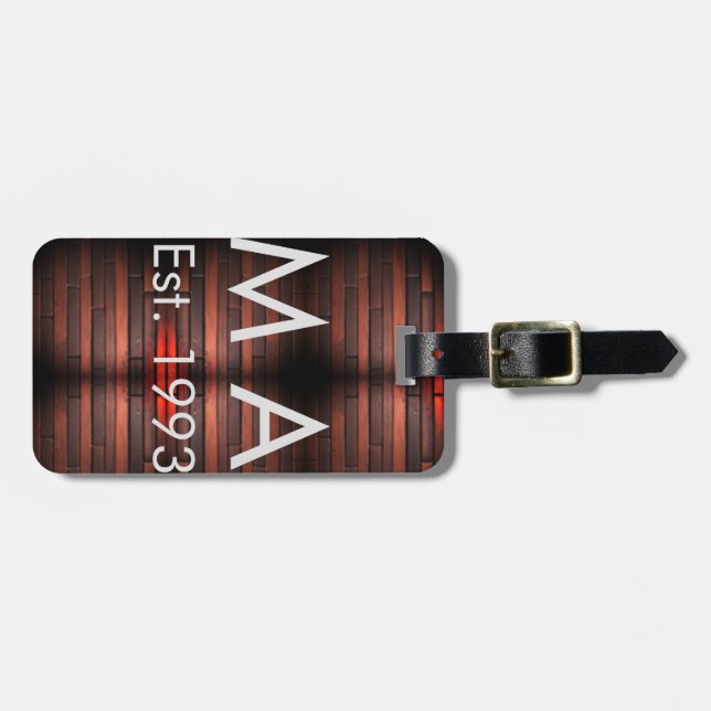 Brown rustic brick stone add name letter year date gepäckanhänger (Vorderseite horizontal)