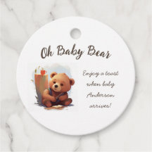 Brown Rustic Cub Bear Baby Dusche