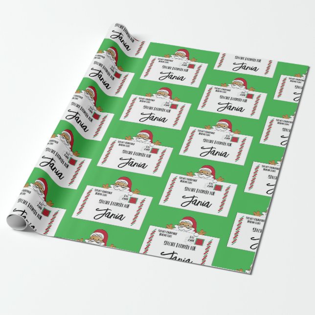 Brown Santa North Pole Sonderlieferung für Kinder Geschenkpapier (Ungerollt)