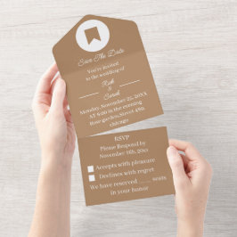 Brown Save the Date Einladung alle in einem