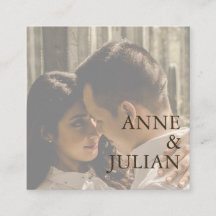 Brown Scannable QR Code Wedding Enclosure Card