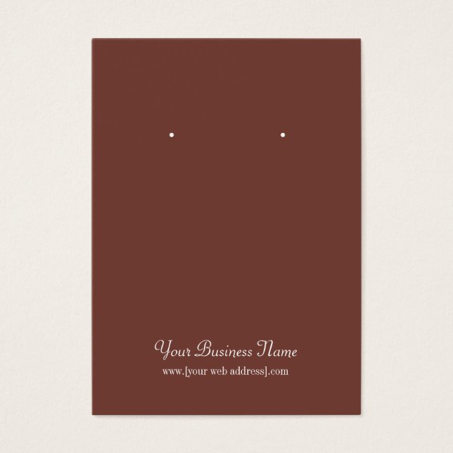 Brown Schlicht Simple Custom Earring Card (Vorderseite)