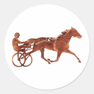 Brown-Schrittmacher-Silhouette Runder Aufkleber