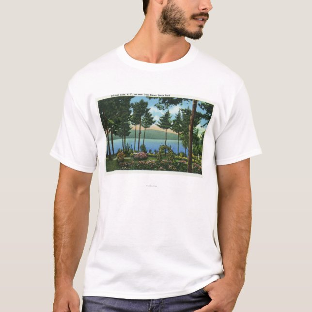 Brown-Schwan-Park-Ansicht des Sees T-Shirt (Vorderseite)