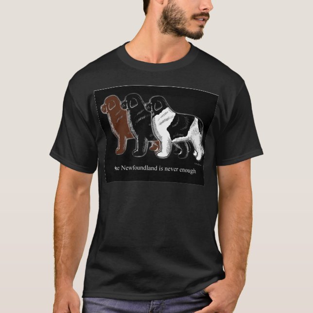 Brown Schwarz- und Landseerneufundland Einzelteile T-Shirt (Vorderseite)