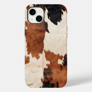 Brown Schwarz-weiß Cowhide Case-Mate iPhone 14 Plus Hülle