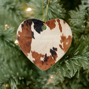 Brown Schwarz-weiß Cowhide Keramik Ornament