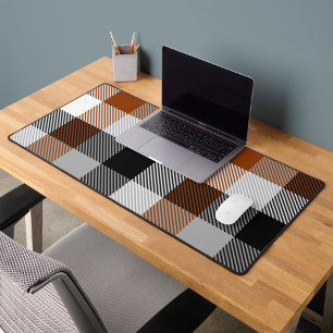 Brown Schwarz-weiß Twill Gingham Design Schreibtischunterlage