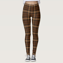 Brown schwarzer Tartankariertes schottisches Leggings