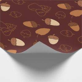 Brown Seamless Wrapping Paper: Fall Hazelnut Leaf Geschenkpapier