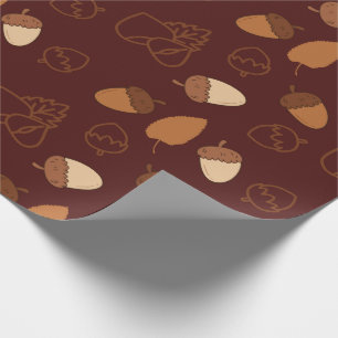 Brown Seamless Wrapping Paper: Fall Hazelnut Leaf Geschenkpapier
