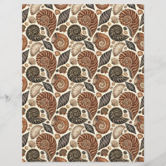 Brown Seashells Doppelseiten-Scrapbook-Papier