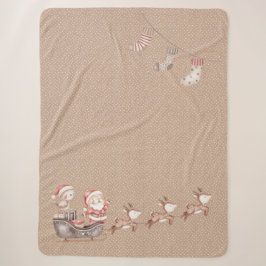 Brown Sherpa Blanket mit dem Weihnachtsmann im Rot Sherpadecke