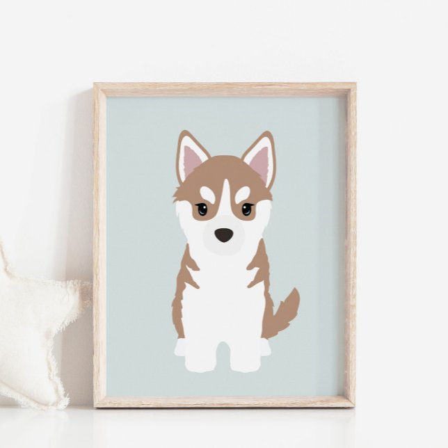 Brown Siberian Husky Puppy Kids Room Decor Poster (Von Creator hochgeladen)