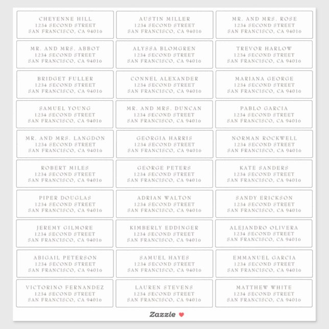 Brown simple  Mariage invité Étiquettes de adresse (Feuille)