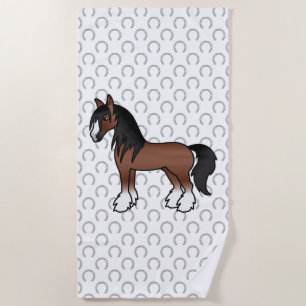Brown Sinti und Roma Vanner Clydesdale Shire Carto Strandtuch