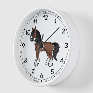 Brown Sinti und Roma Vanner Clydesdale Shire Carto Uhr