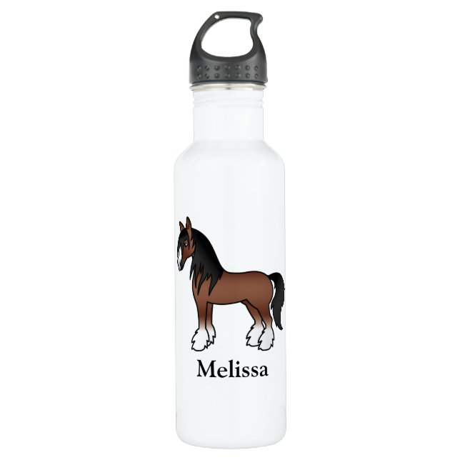 Brown Sinti und Roma Vanner Clydesdale Shire Horse Edelstahlflasche (Vorderseite)