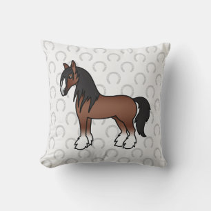 Brown Sinti und Roma Vanner / Shire / Clydesdale H Kissen