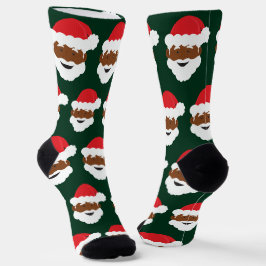 Brown Skin Black Santa Claus Weihnachten Socken