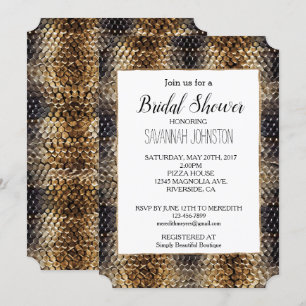 Brown Snake Skin Einladung