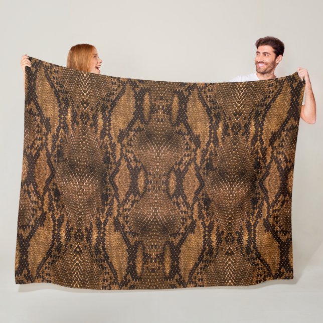 Brown Snake Skin Print Fleecedecke (Beispiel)